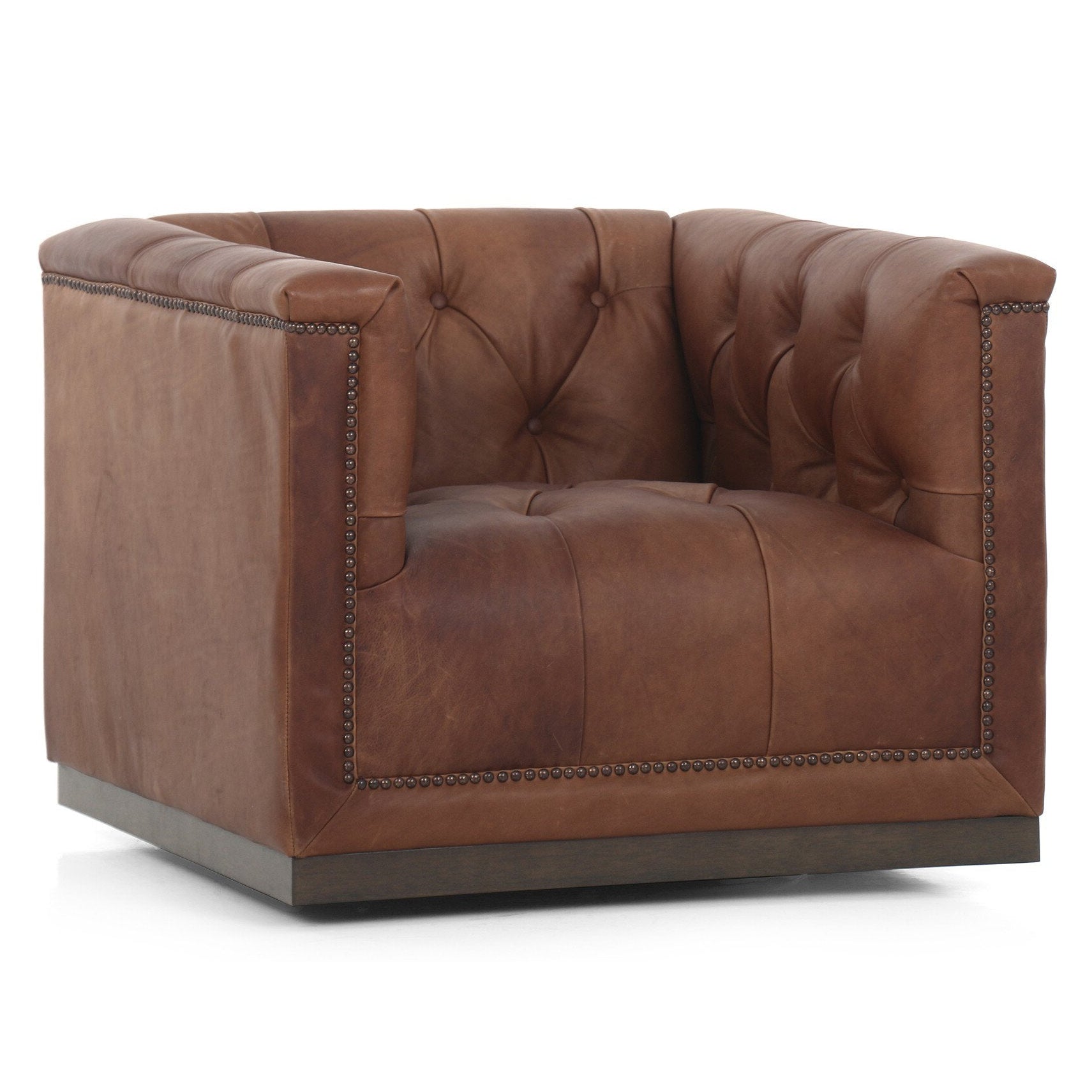 Four Hands Maxx Heirloom Sienna Swivel Chair - styled view