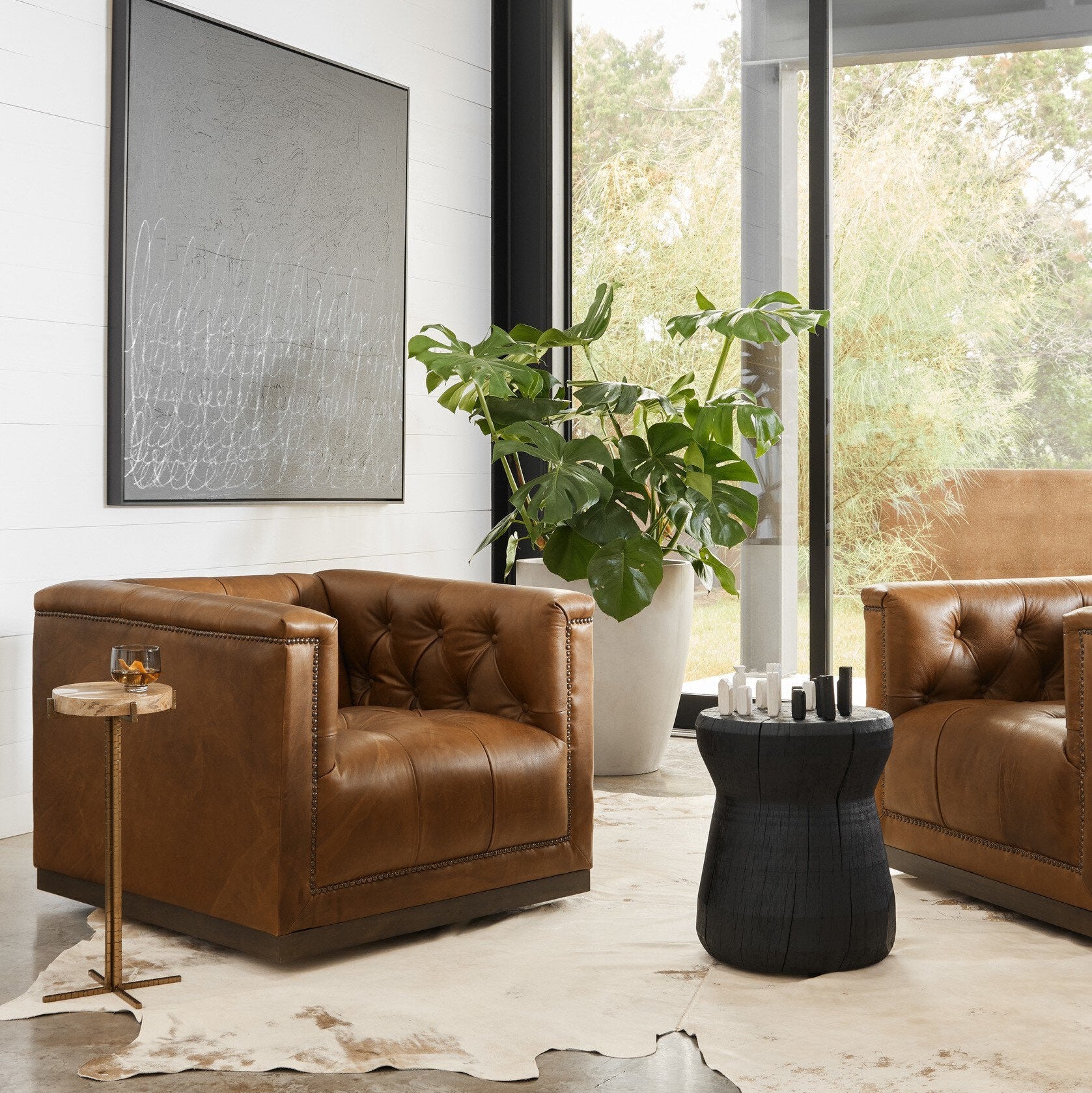 Four Hands Maxx Heirloom Sienna Swivel Chair - room setting