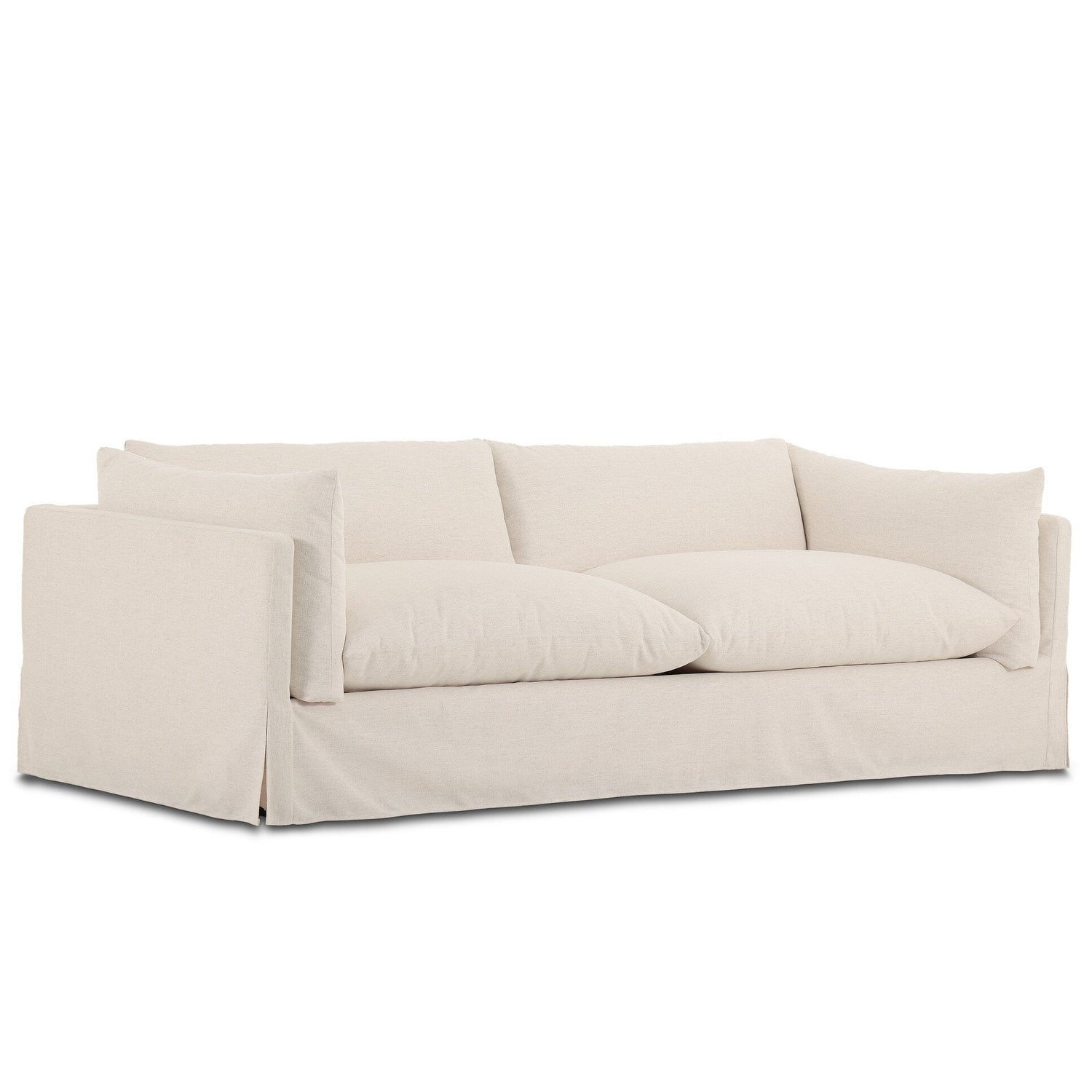 Four Hands Habitat Crypton Nomad Snow 96in Sofa - styled view