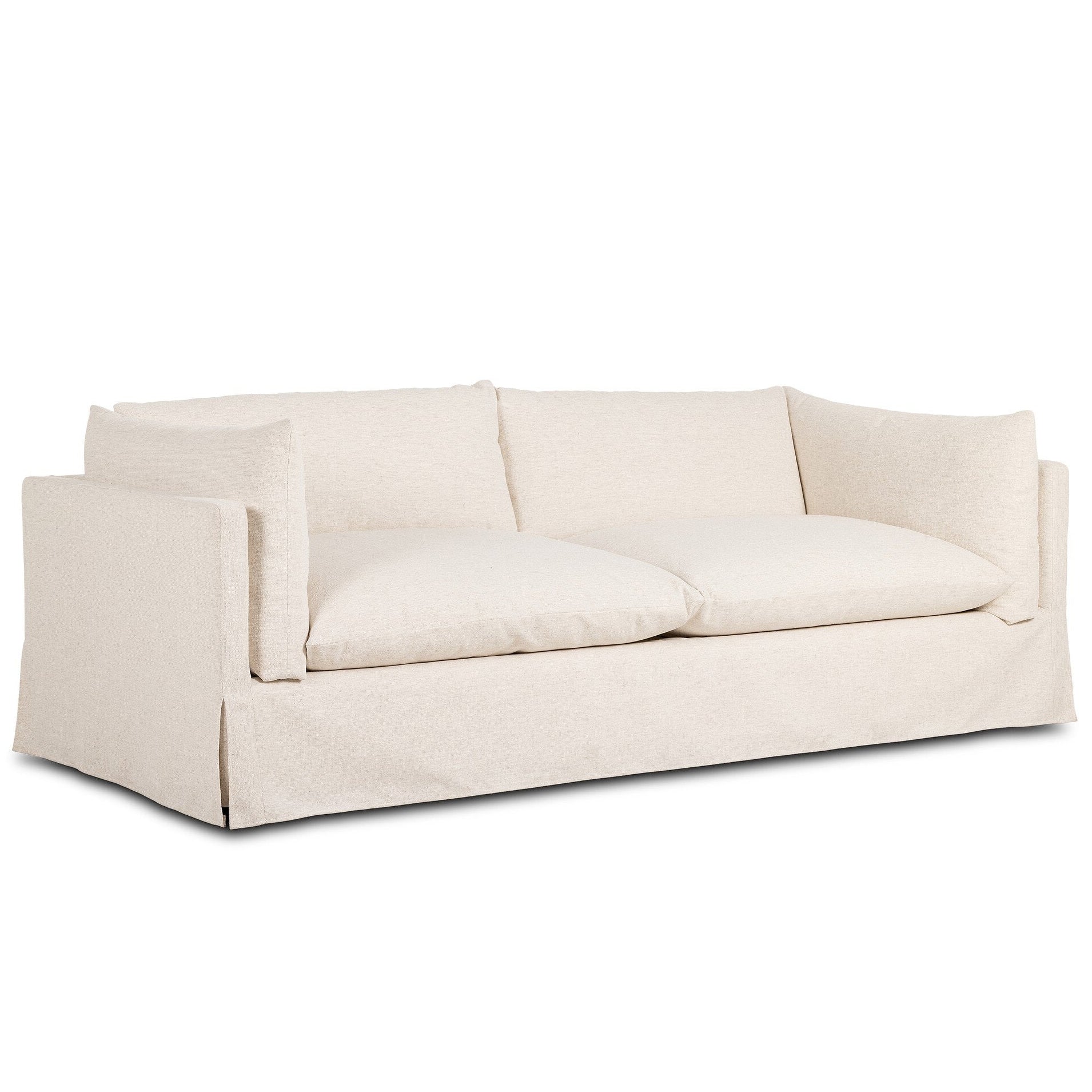 Four Hands Habitat Crypton Nomad Snow 90in Sofa - styled view