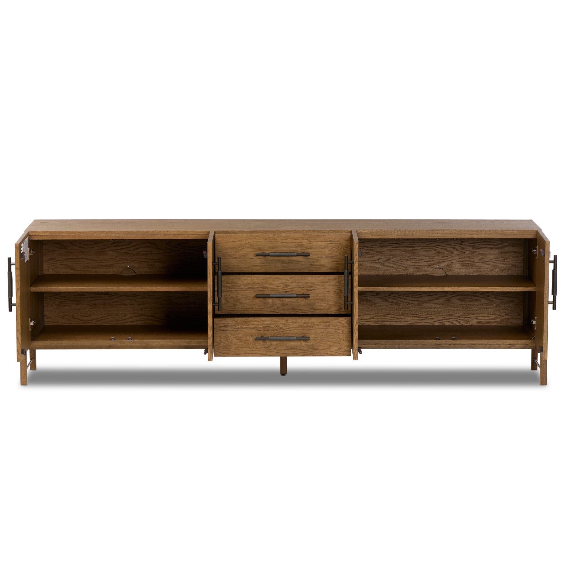 Four Hands Rosedale Chaps Ebony Media Console - storage detail
