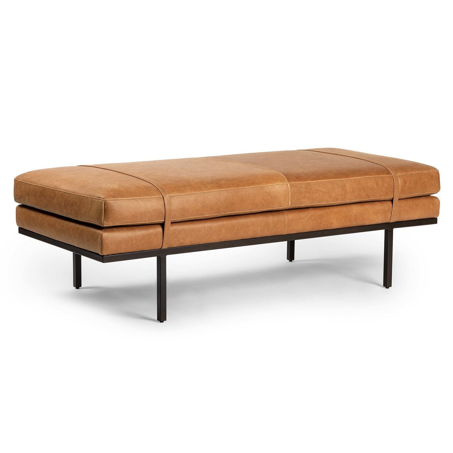 Four Hands Harris Palermo Cognac Accent Bench - styled view