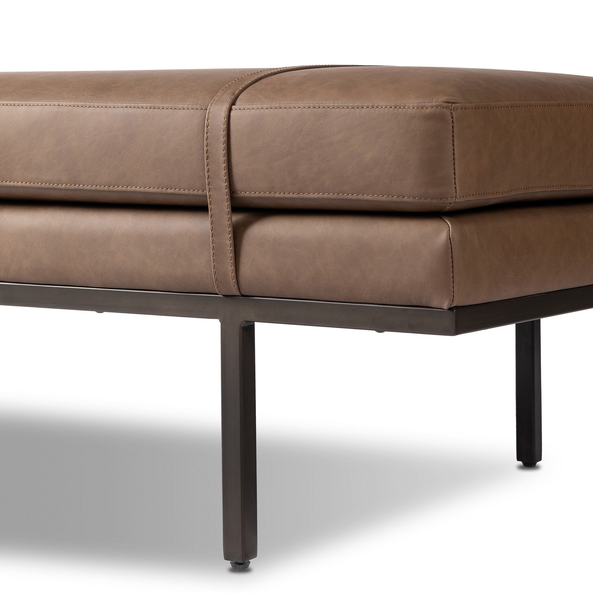 Four Hands Harris Maestro Cigar Accent Bench close-up detail