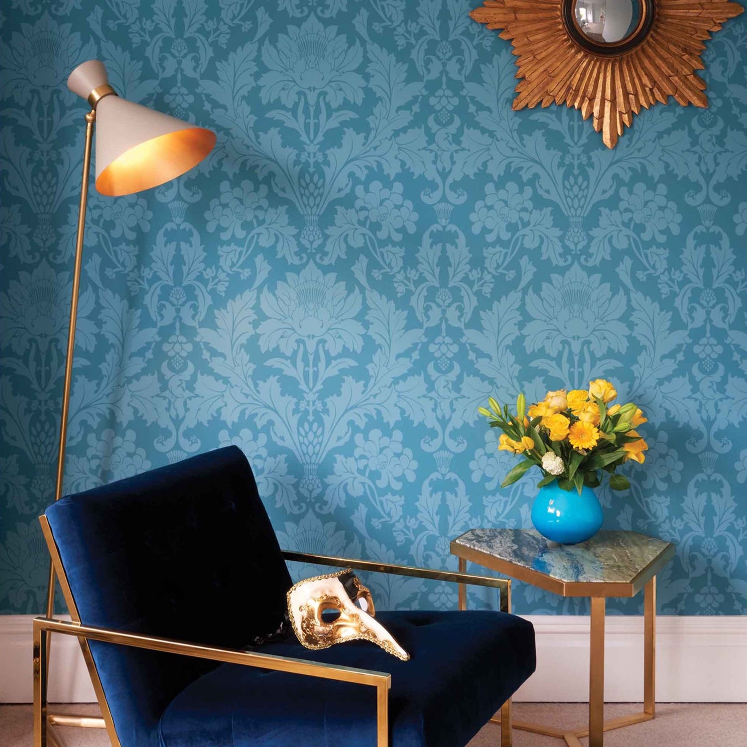 Cole & Son Mariinsky Damask Fonteyn Wallpaper