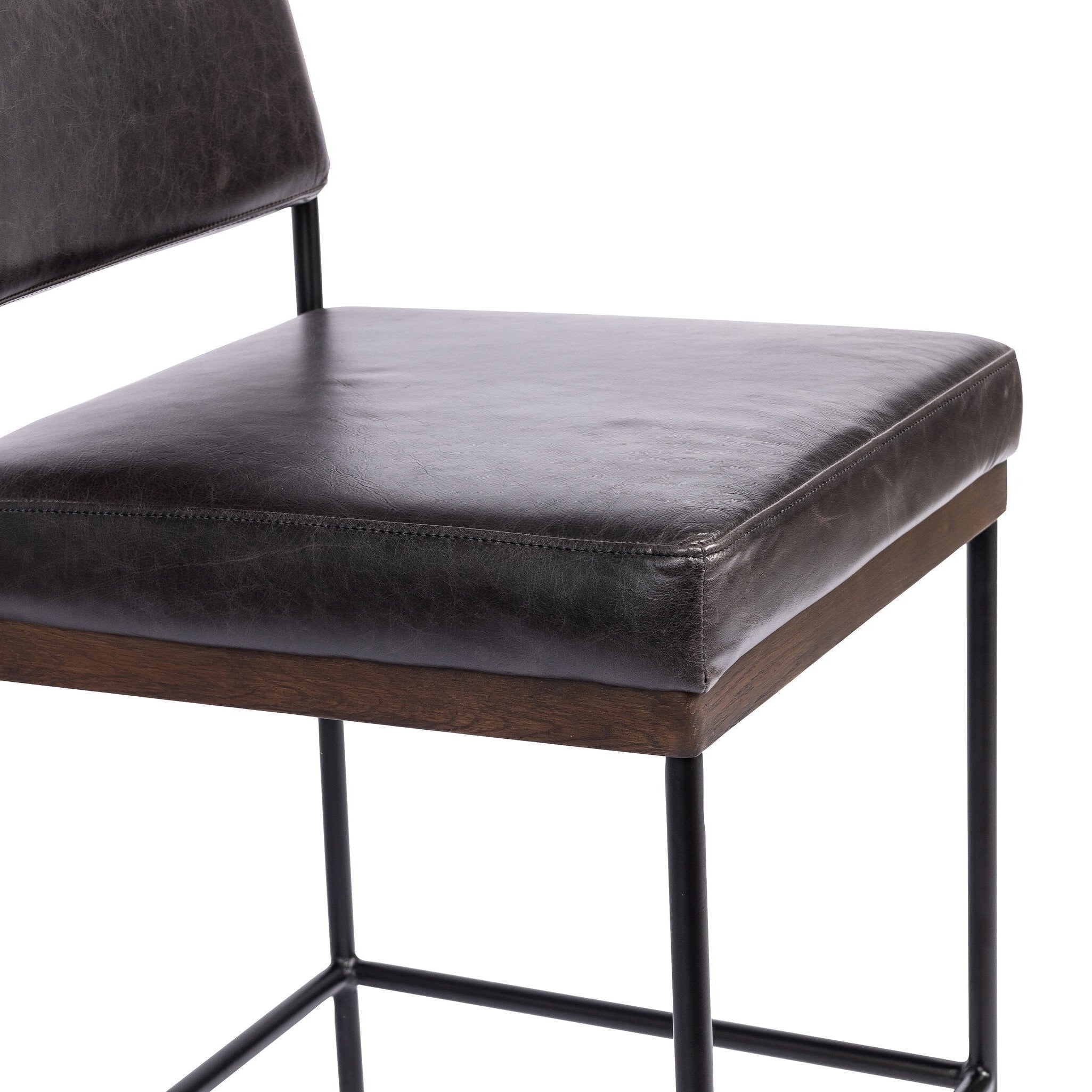 Four Hands Benton Sonoma Black Bar Stool detail view