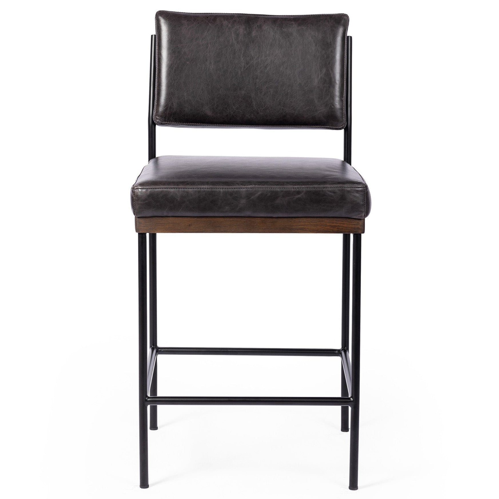 Four Hands Benton Sonoma Black Bar Stool front view