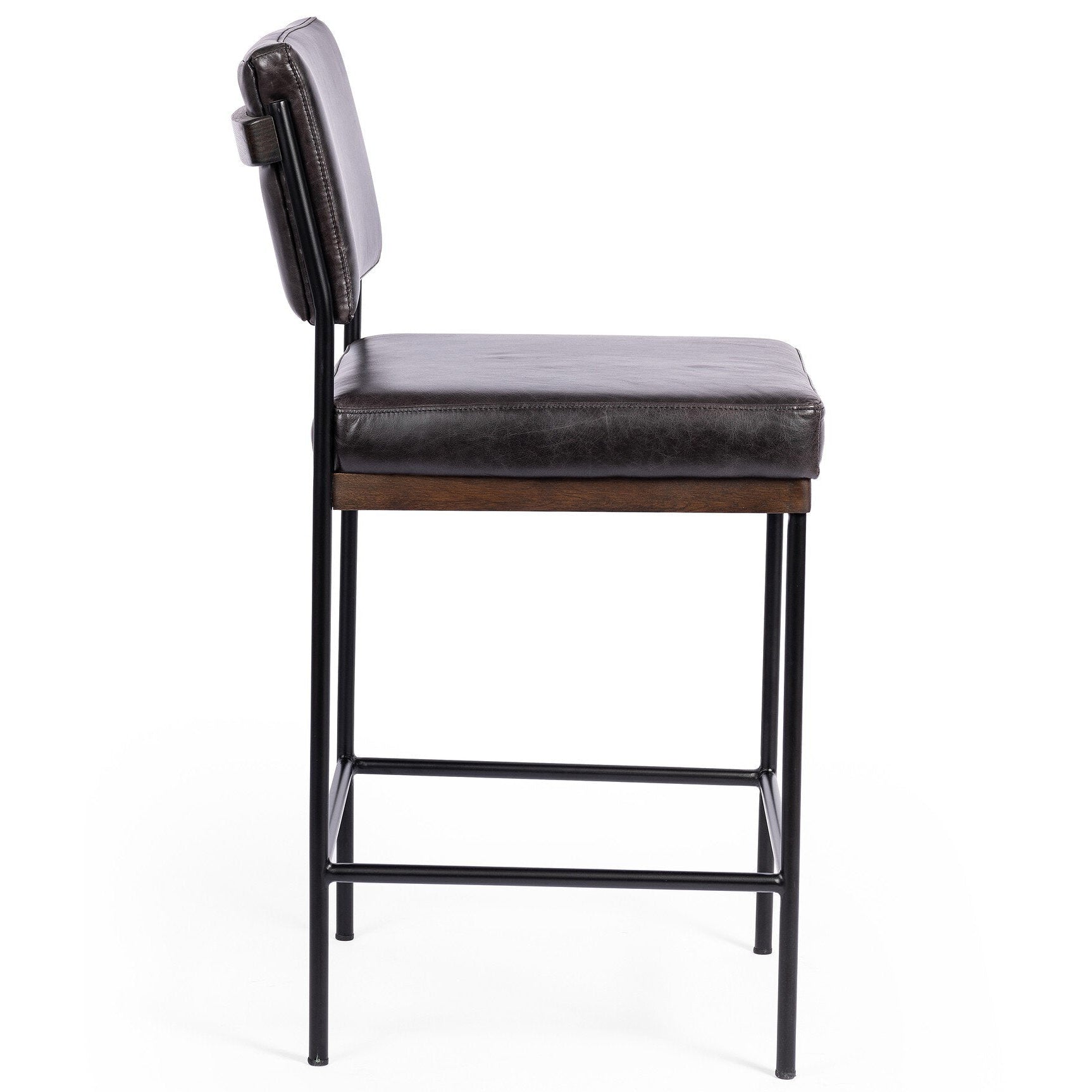 Four Hands Benton Sonoma Black Bar Stool side view