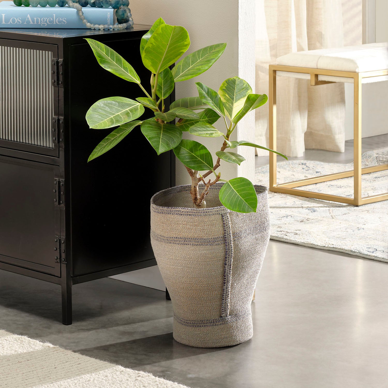 Jamie Young Trophy Blue Basket