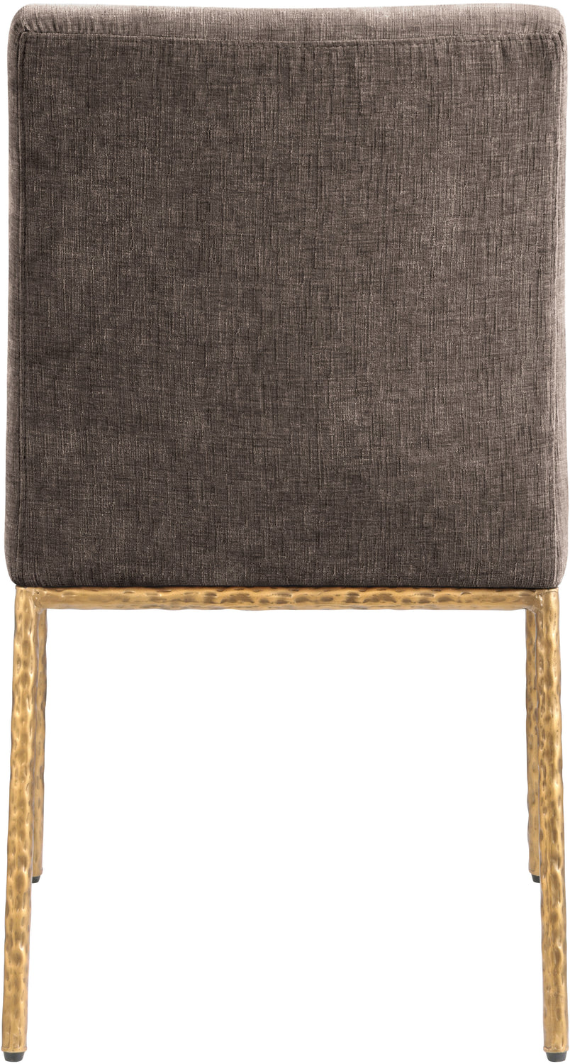 Reeves Brown Chenille Fabric Upholstered Dining Side Chair Set of 2