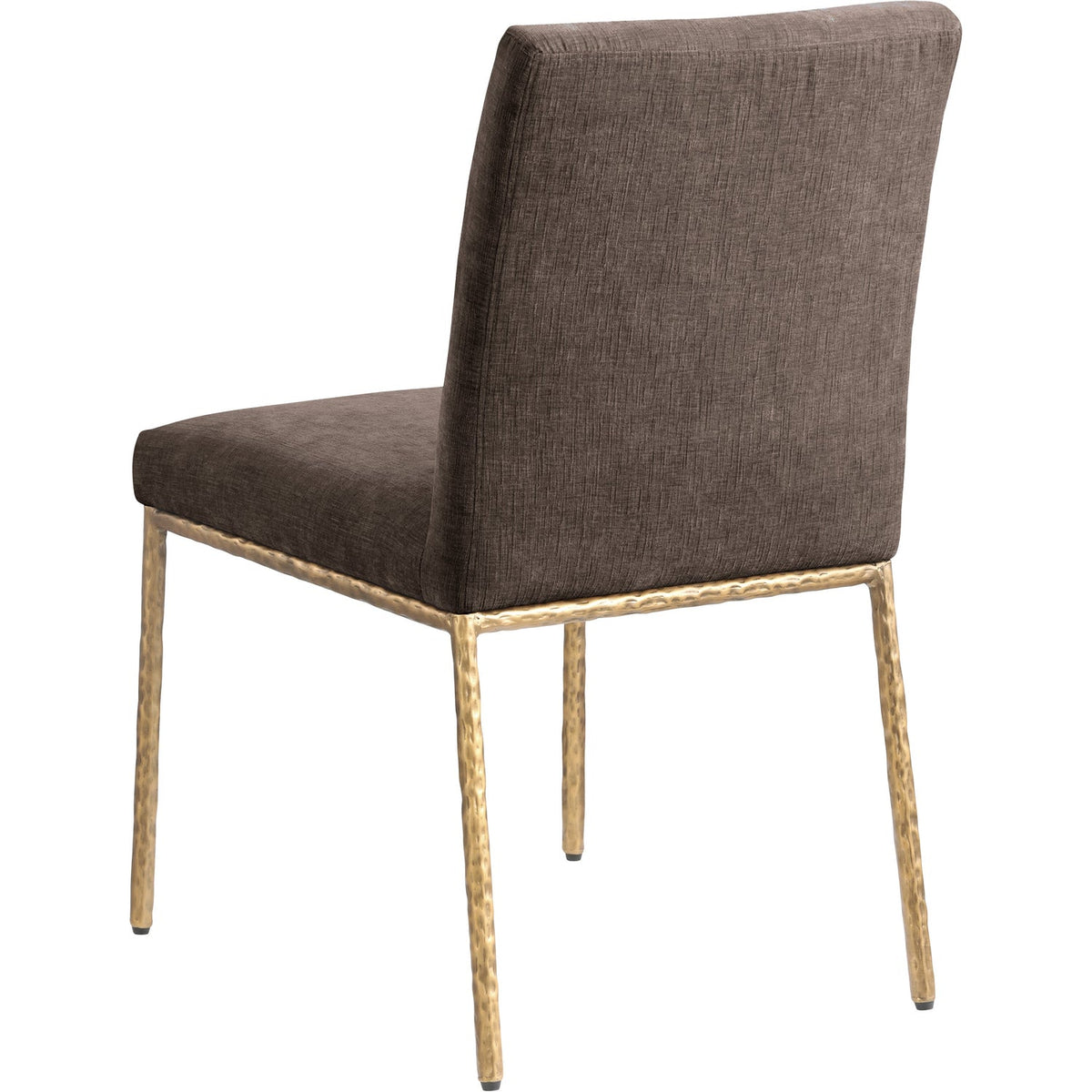 Reeves Brown Chenille Fabric Upholstered Dining Side Chair Set of 2