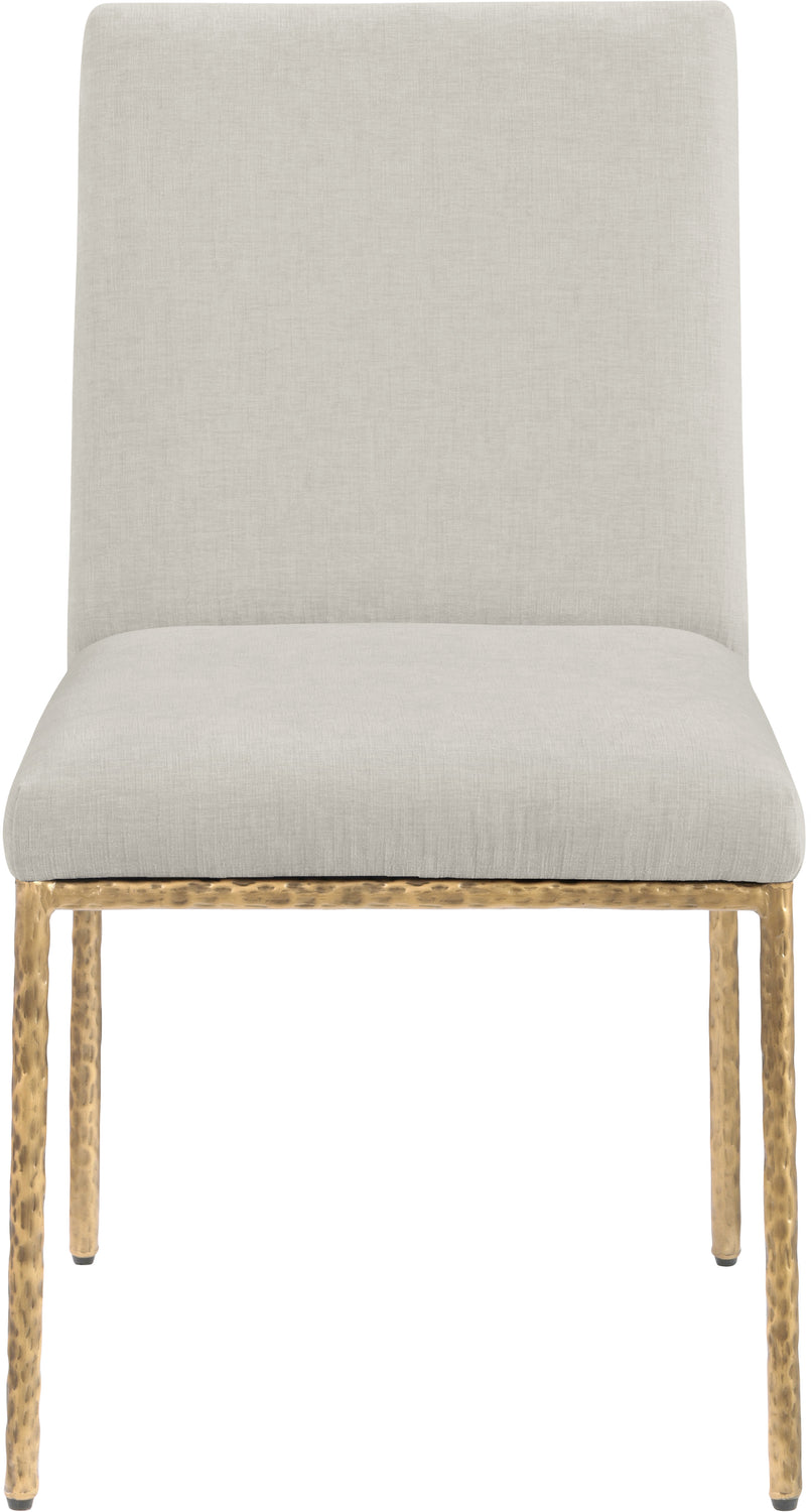 Reeves Cream Chenille Fabric Upholstered Dining Side Chair Set of 2