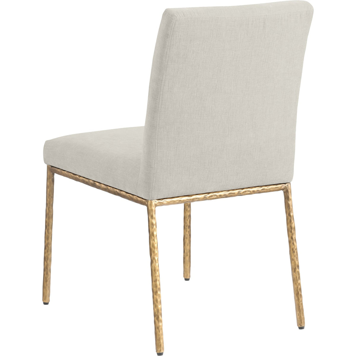 Reeves Cream Chenille Fabric Upholstered Dining Side Chair Set of 2