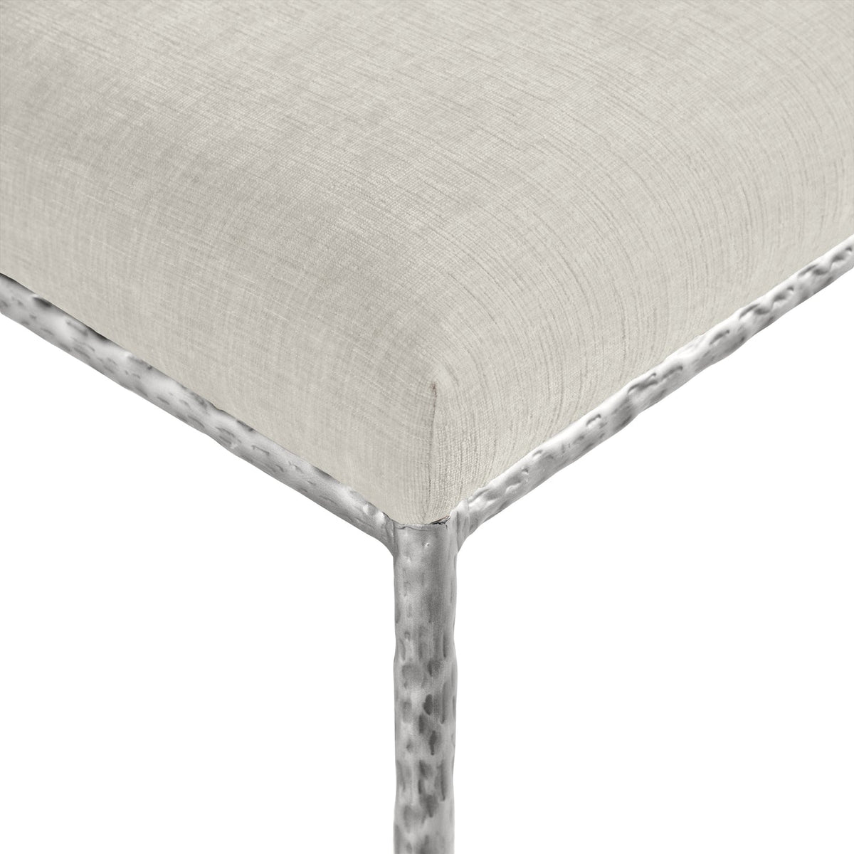Reeves Cream Chenille Fabric Upholstered Dining Side Chair Set of 2