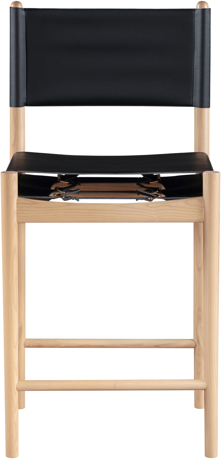 Rawlins Black Vegan Leather Upholstered Counter Stool Set of 2