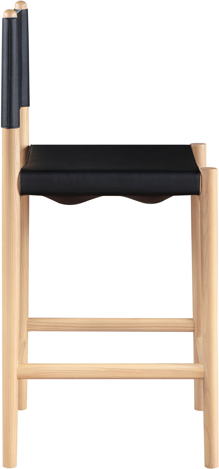 Rawlins Black Vegan Leather Upholstered Counter Stool Set of 2