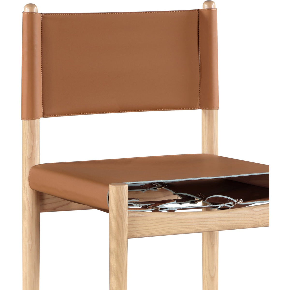 Rawlins Cognac Vegan Leather Upholstered Counter Stool Set of 2