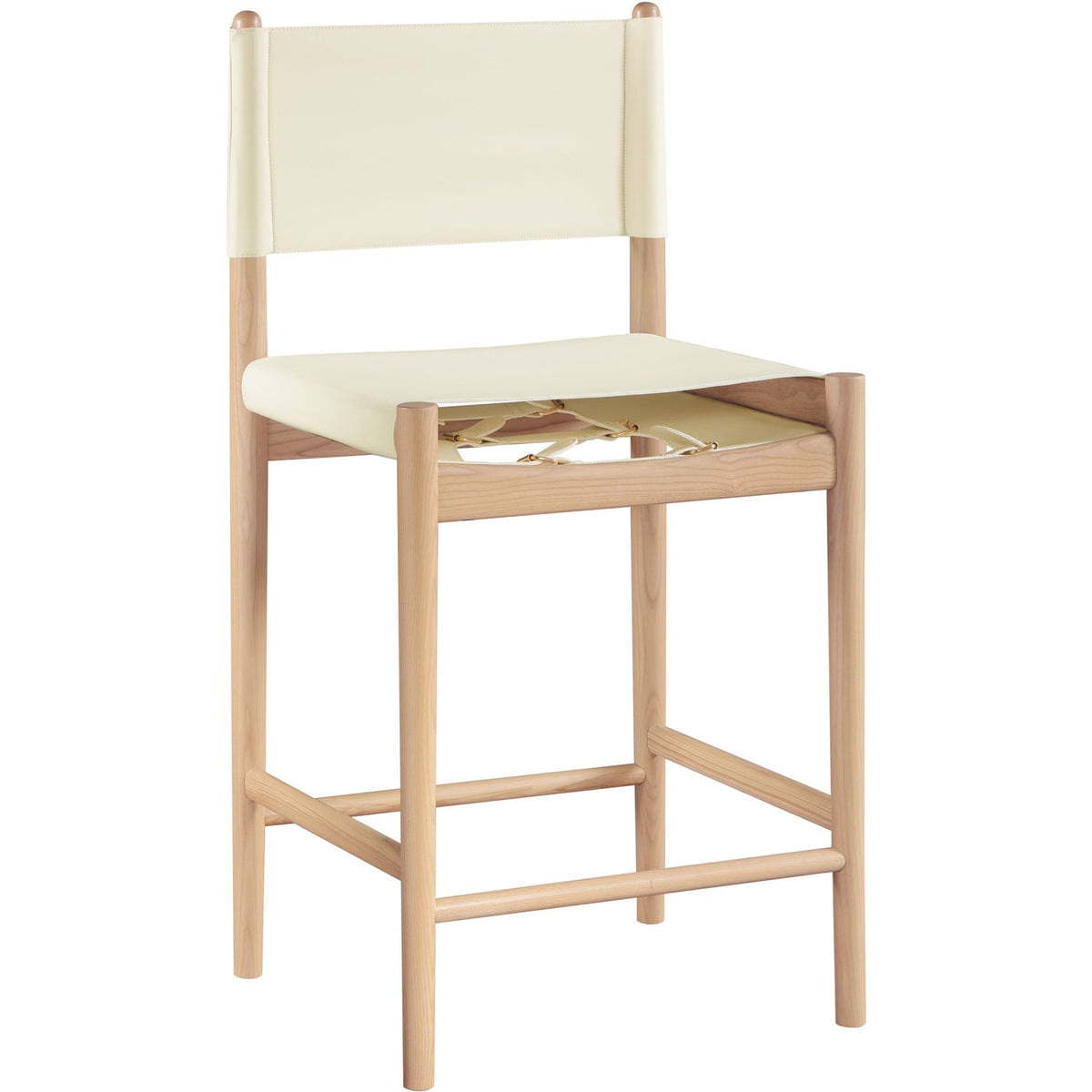 Rawlins Cream Vegan Leather Upholstered Counter Stool Set of 2