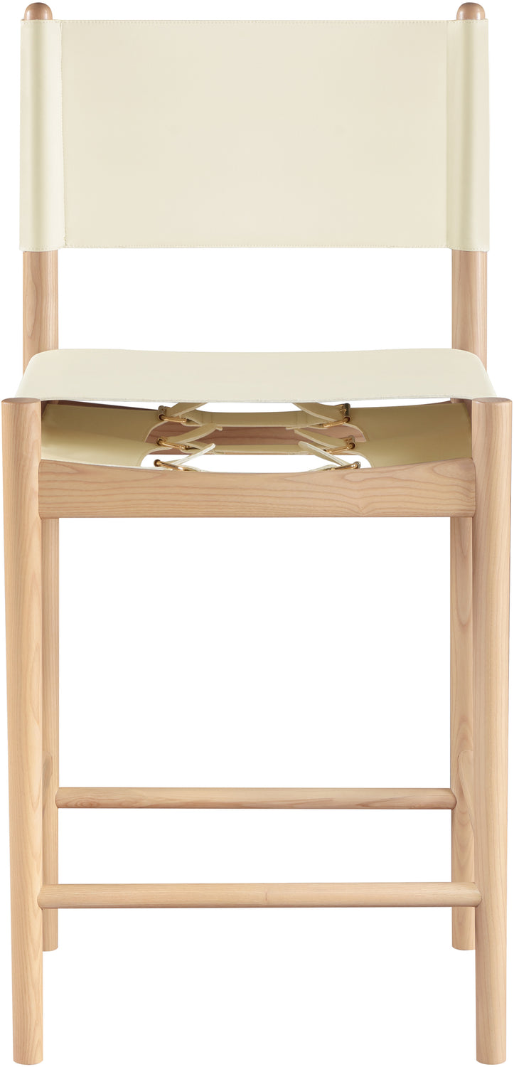 Rawlins Cream Vegan Leather Upholstered Counter Stool Set of 2