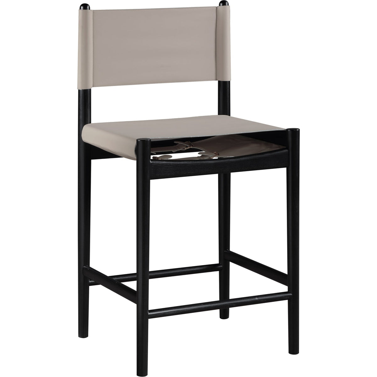 Rawlins Taupe Vegan Leather Upholstered Counter Stool Set of 2