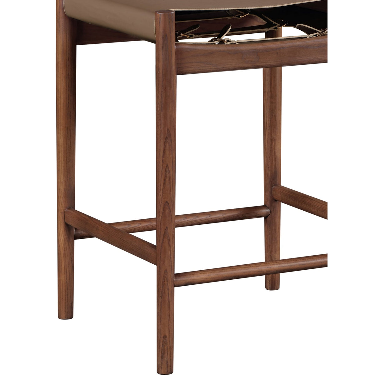 Rawlins Brown Vegan Leather Upholstered Counter Stool Set of 2