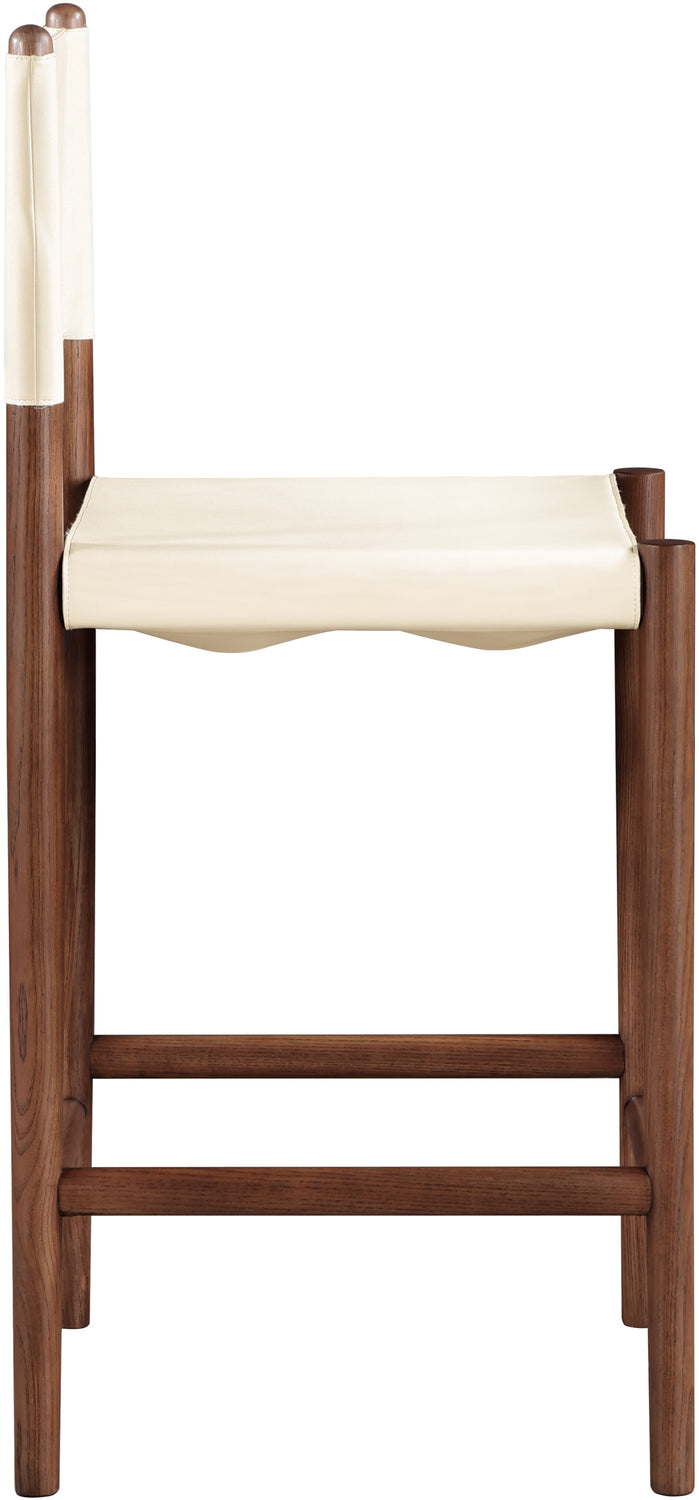Rawlins Cream Vegan Leather Upholstered Counter Stool Set of 2