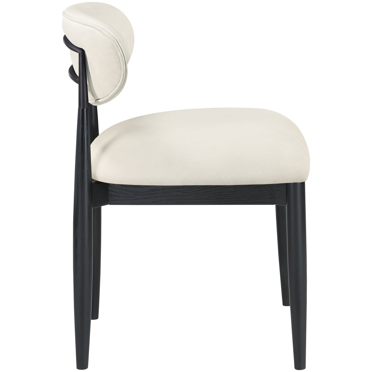 Riccio Cream Vegan Leather Upholstered Dining Side Chair Set of 2