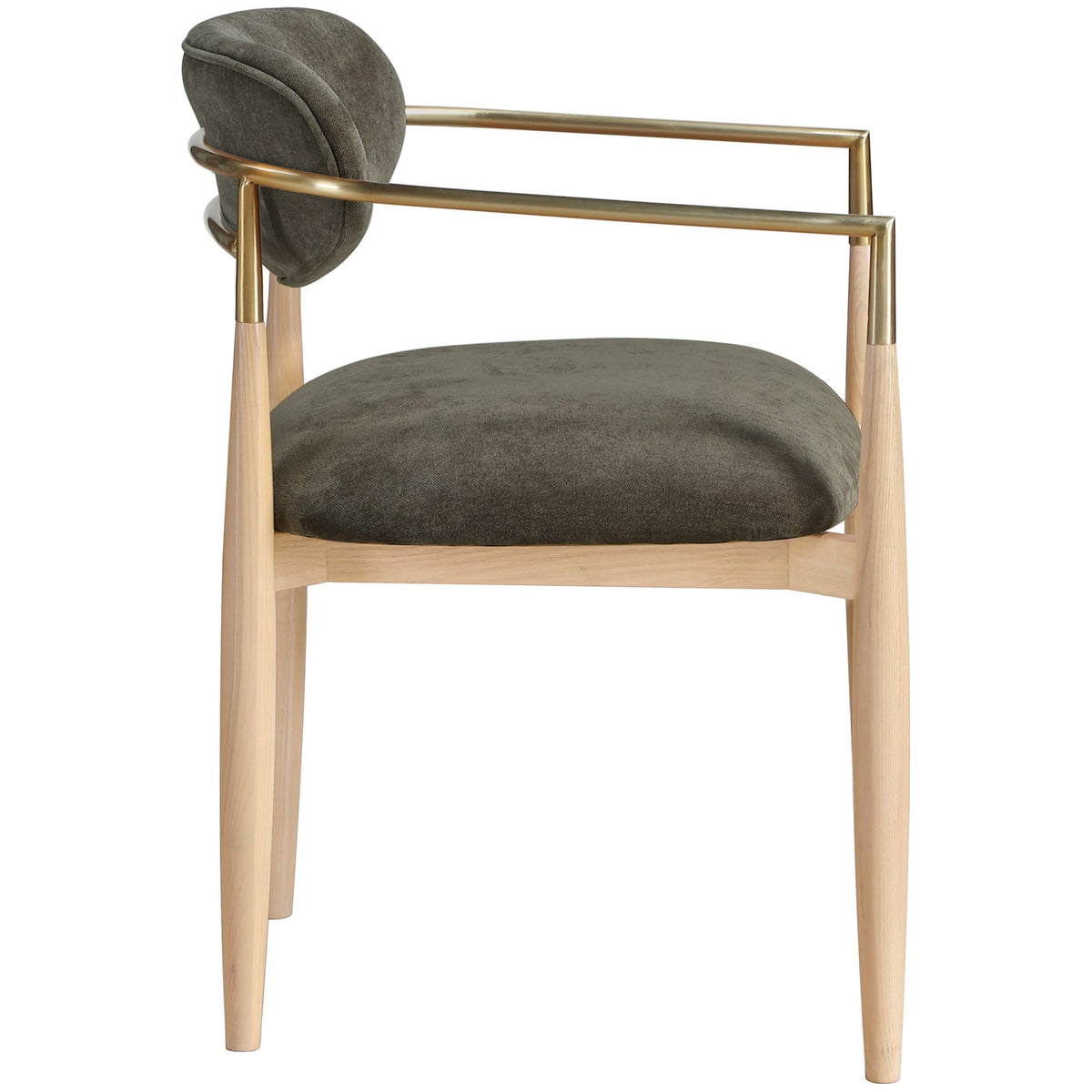 Riccio Brown Performance Fabric Upholstered Dining Arm Chair Set of 2