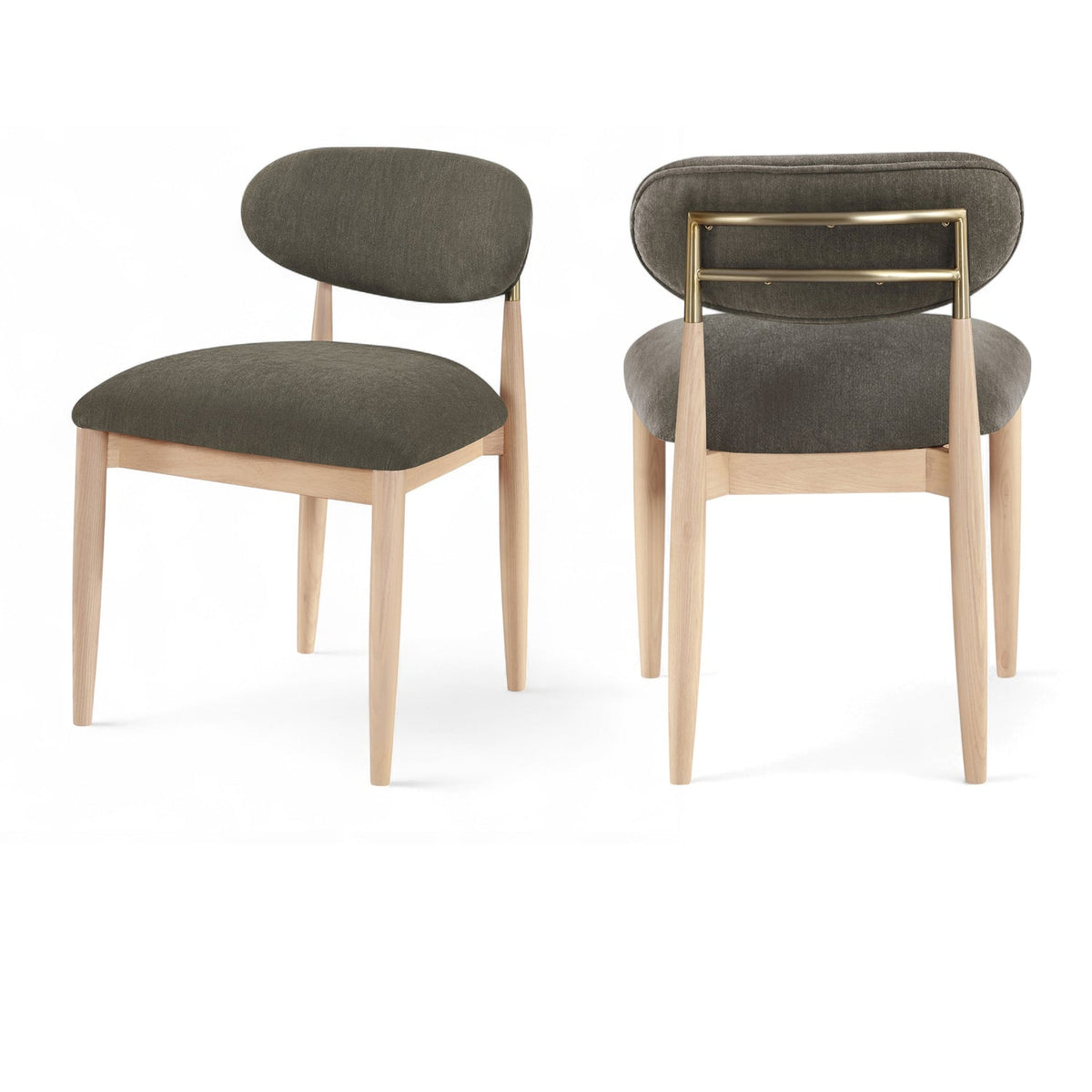 Riccio Brown Performance Fabric Upholstered Dining Side Chair Set of 2