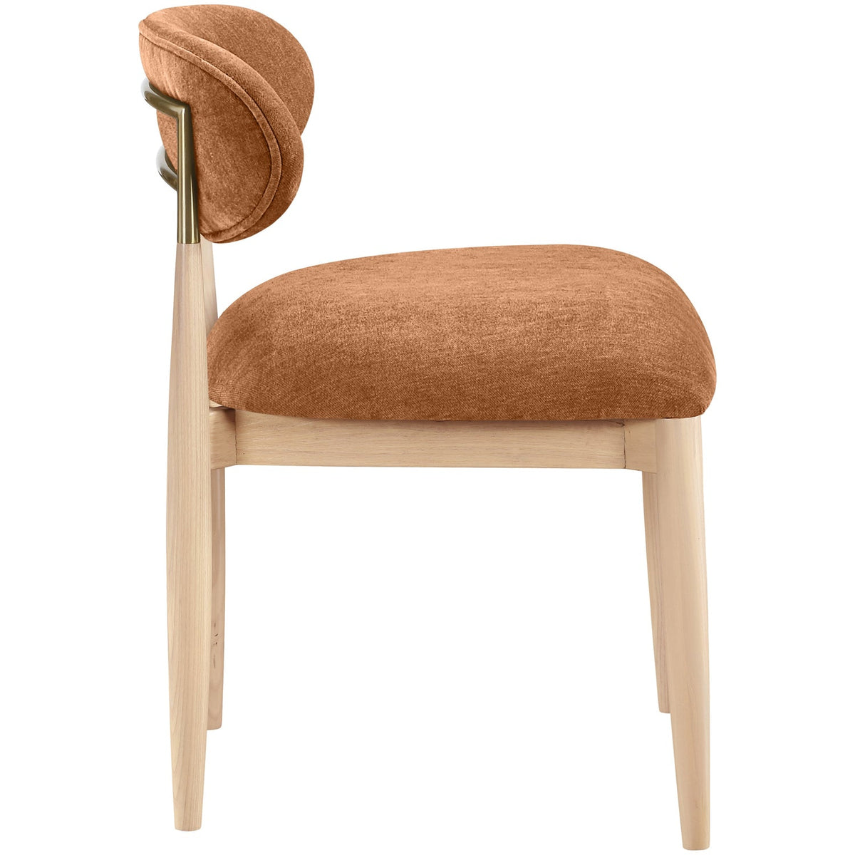 Riccio Cognac Performance Fabric Upholstered Dining Side Chair Set of 2