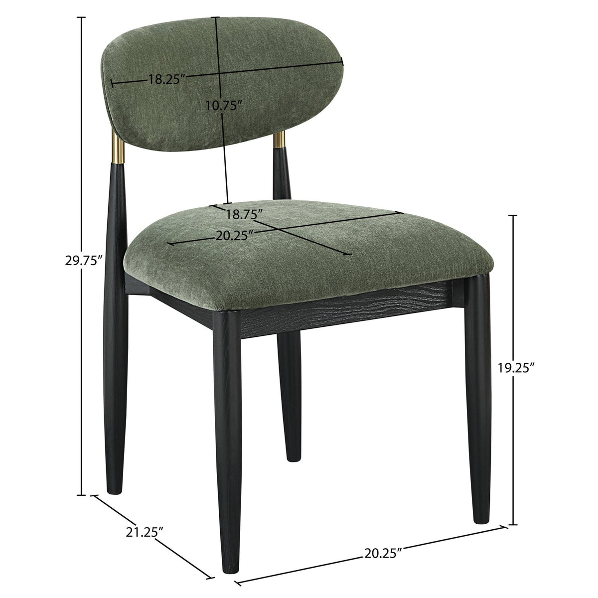 Riccio Olive Performance Fabric Upholstered Dining Side Chair Set of 2