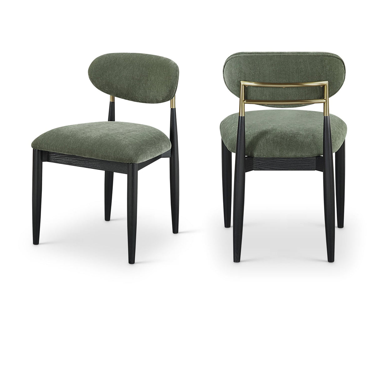 Riccio Olive Performance Fabric Upholstered Dining Side Chair Set of 2