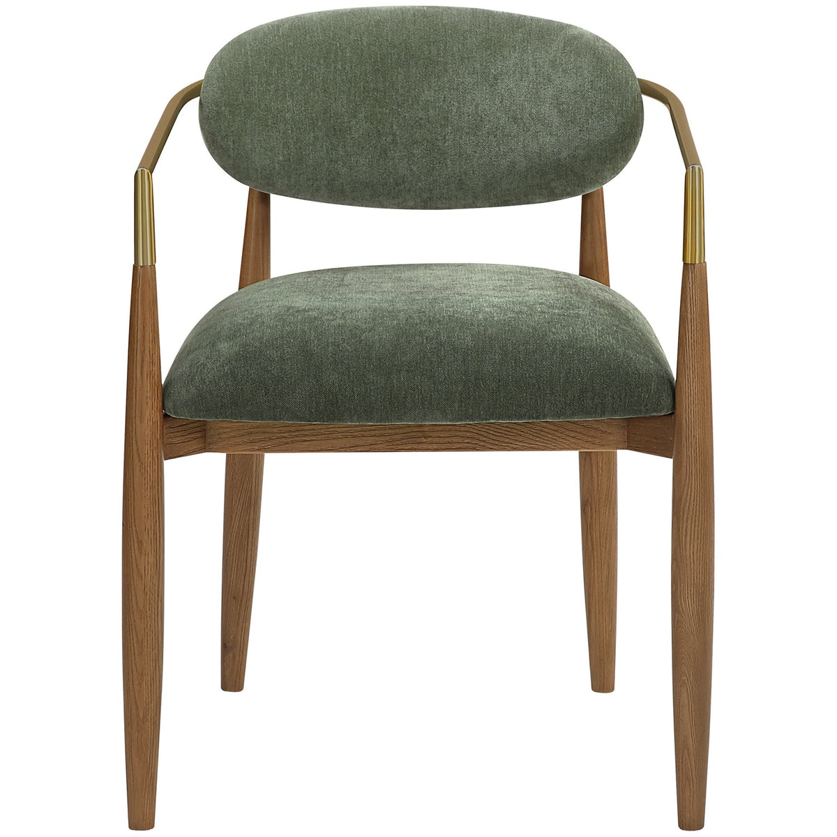 Riccio Olive Performance Fabric Upholstered Dining Arm Chair Set of 2