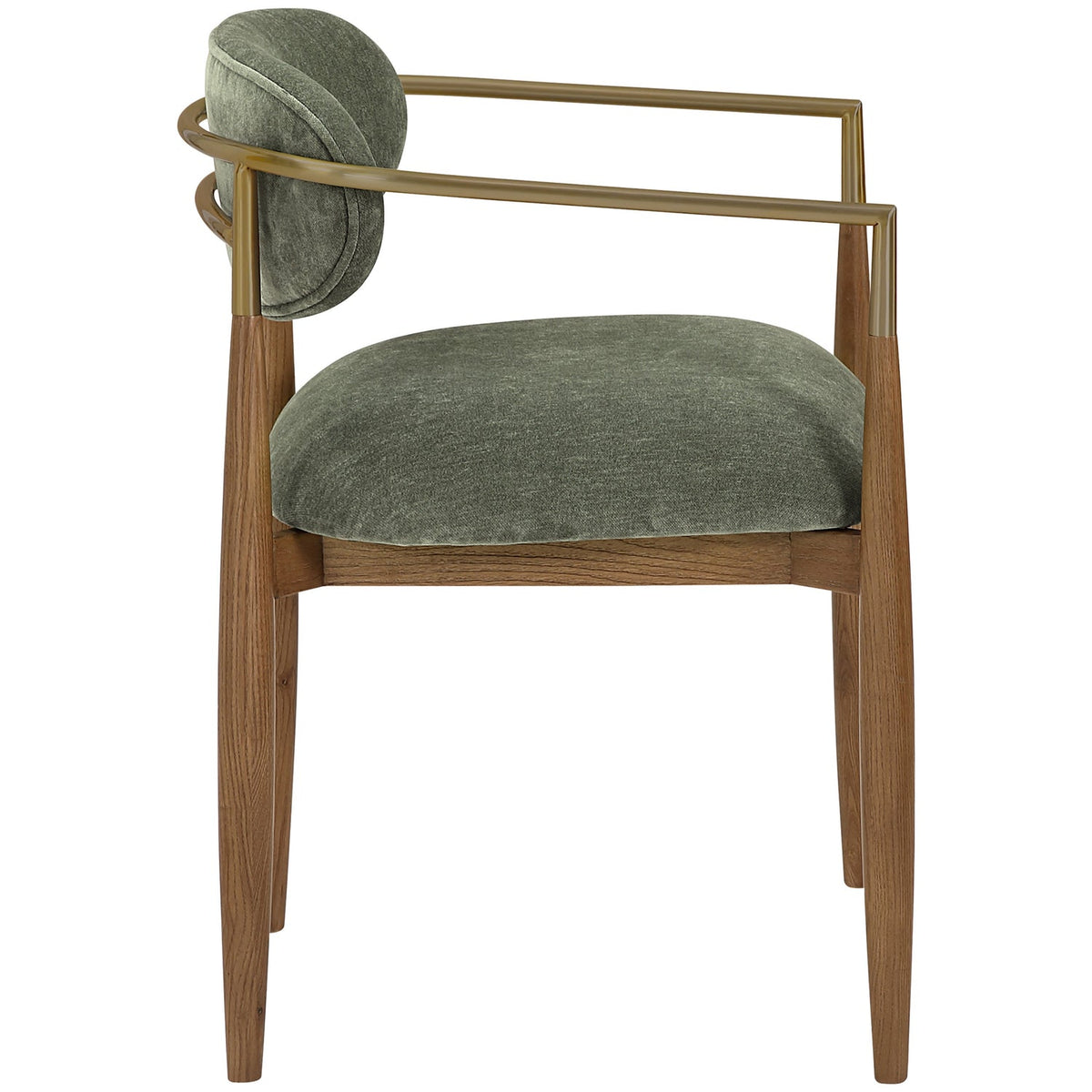 Riccio Olive Performance Fabric Upholstered Dining Arm Chair Set of 2