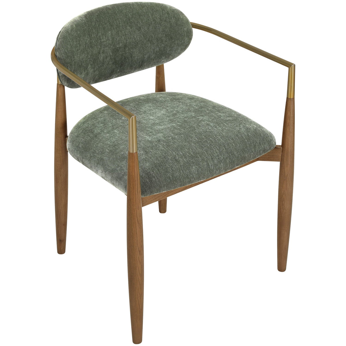Riccio Olive Performance Fabric Upholstered Dining Arm Chair Set of 2