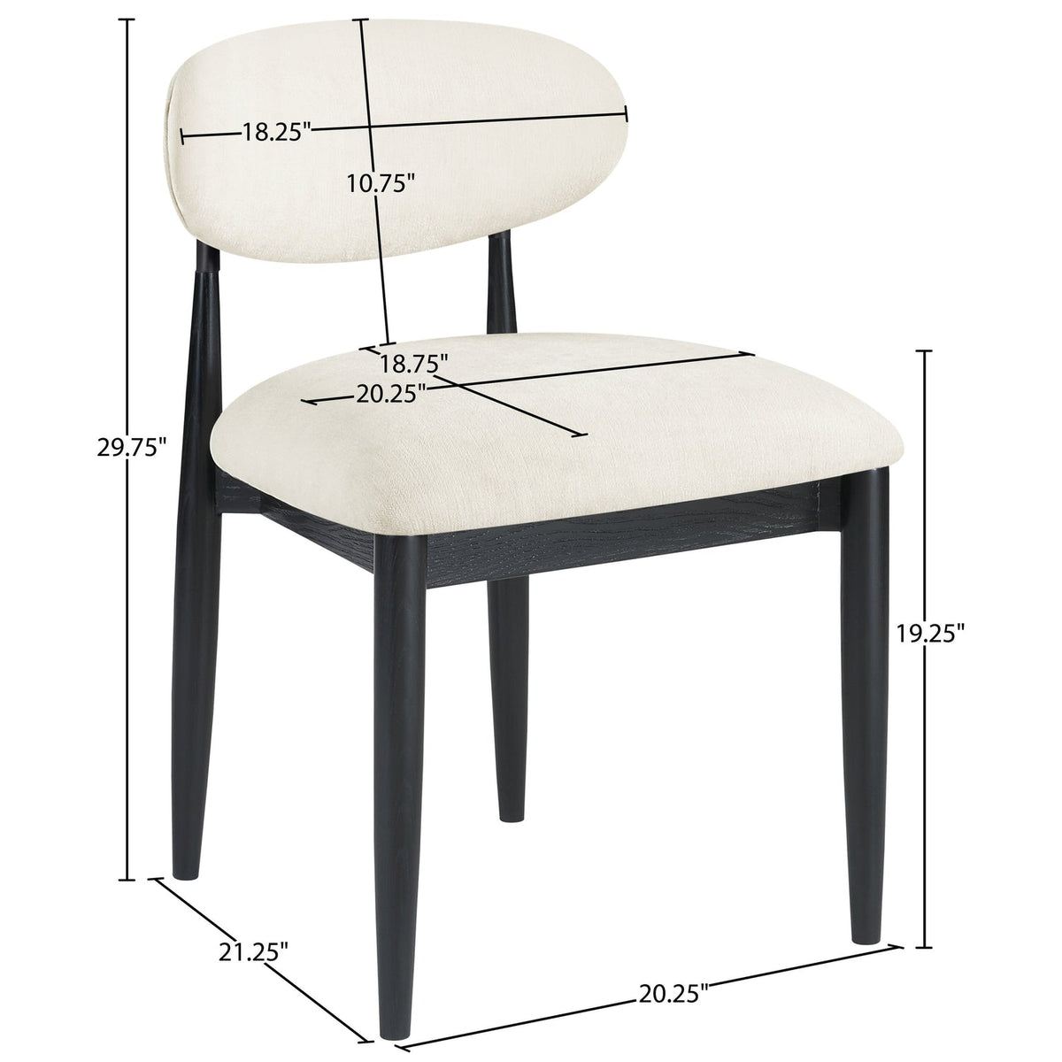 Riccio Beige Performance Fabric Upholstered Dining Side Chair Set of 2