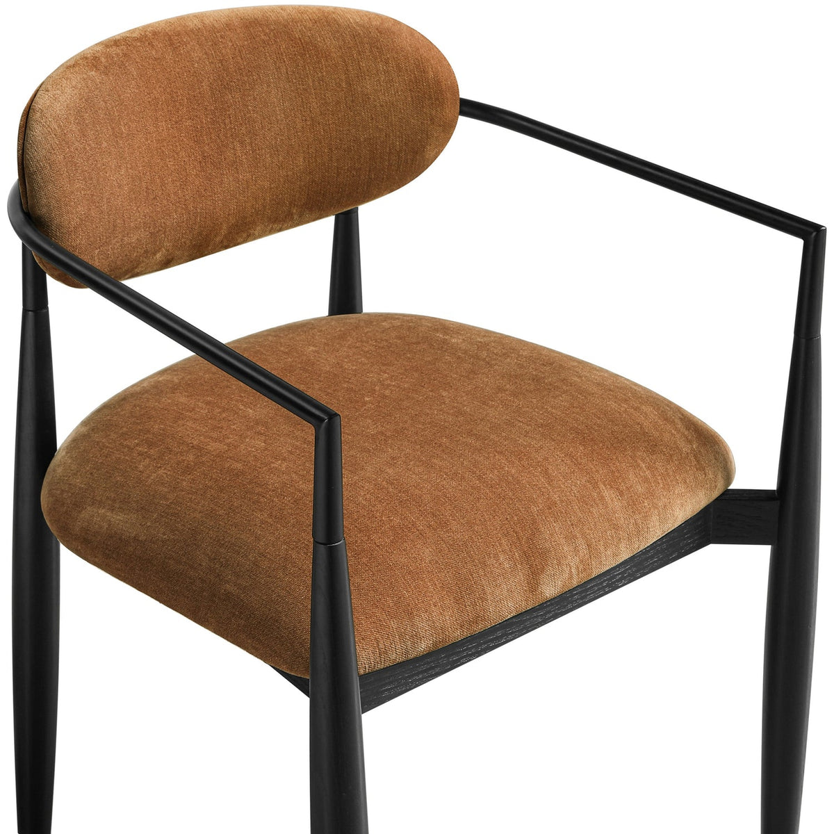 Riccio Cognac Performance Fabric Upholstered Dining Arm Chair Set of 2