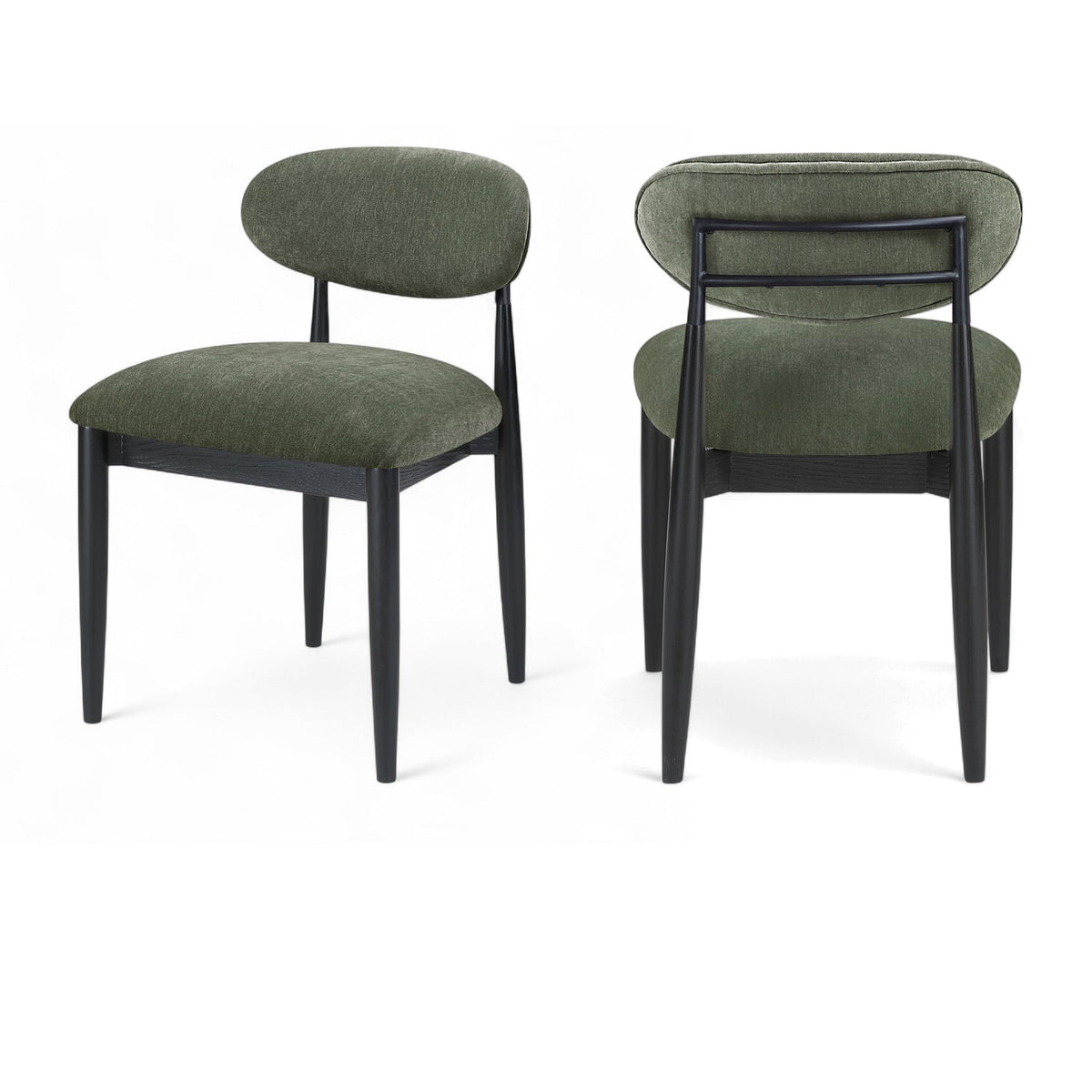 Riccio Olive Performance Fabric Upholstered Dining Side Chair Set of 2