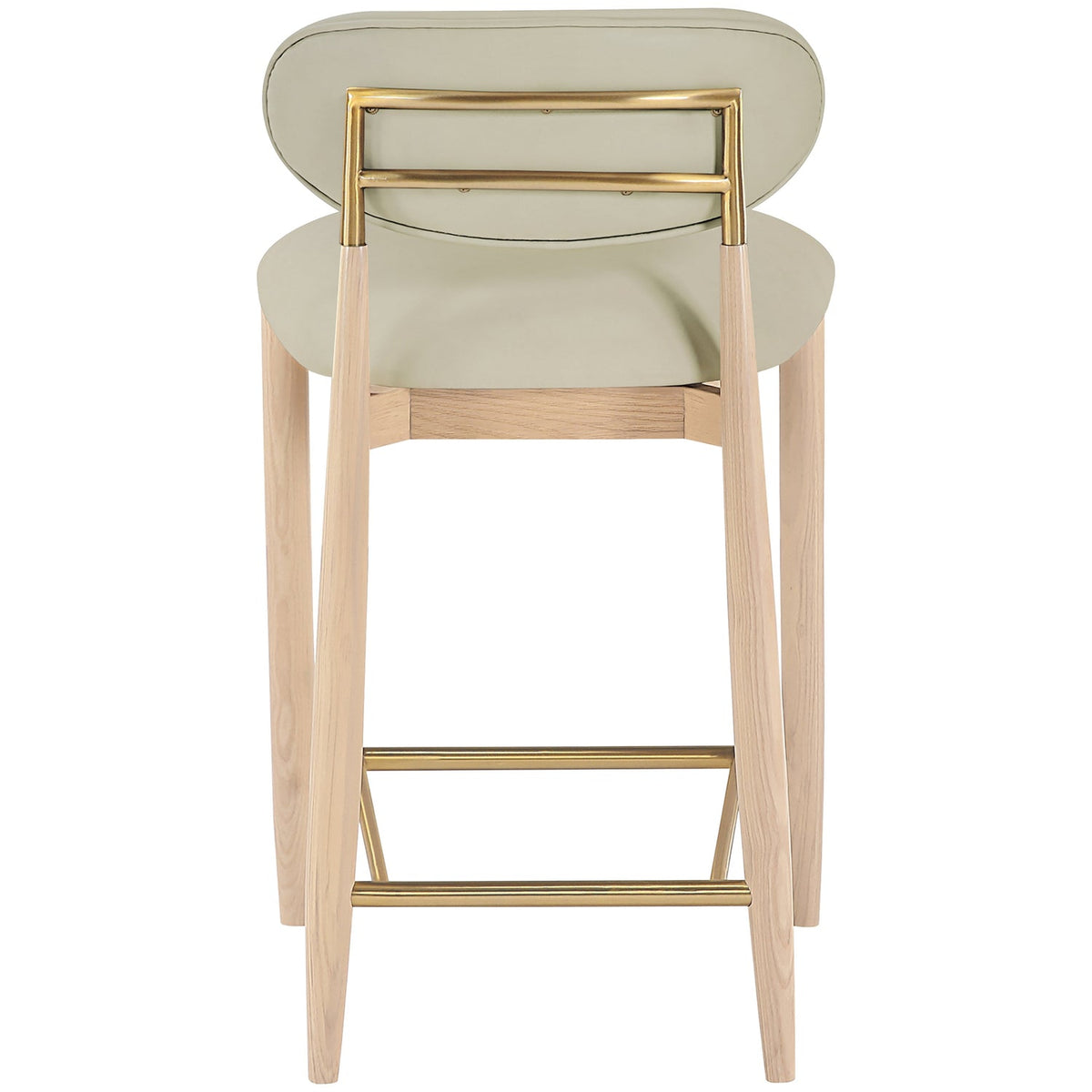 Riccio Taupe Vegan Leather Upholstered Stool