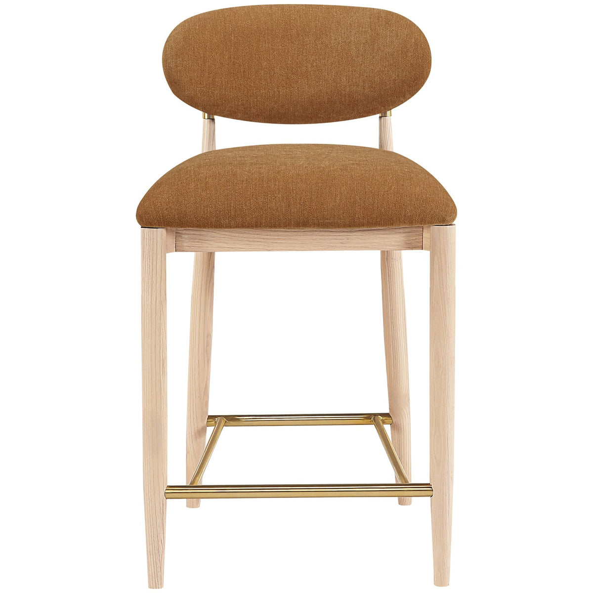 Riccio Cognac Performance Fabric Upholstered Stool