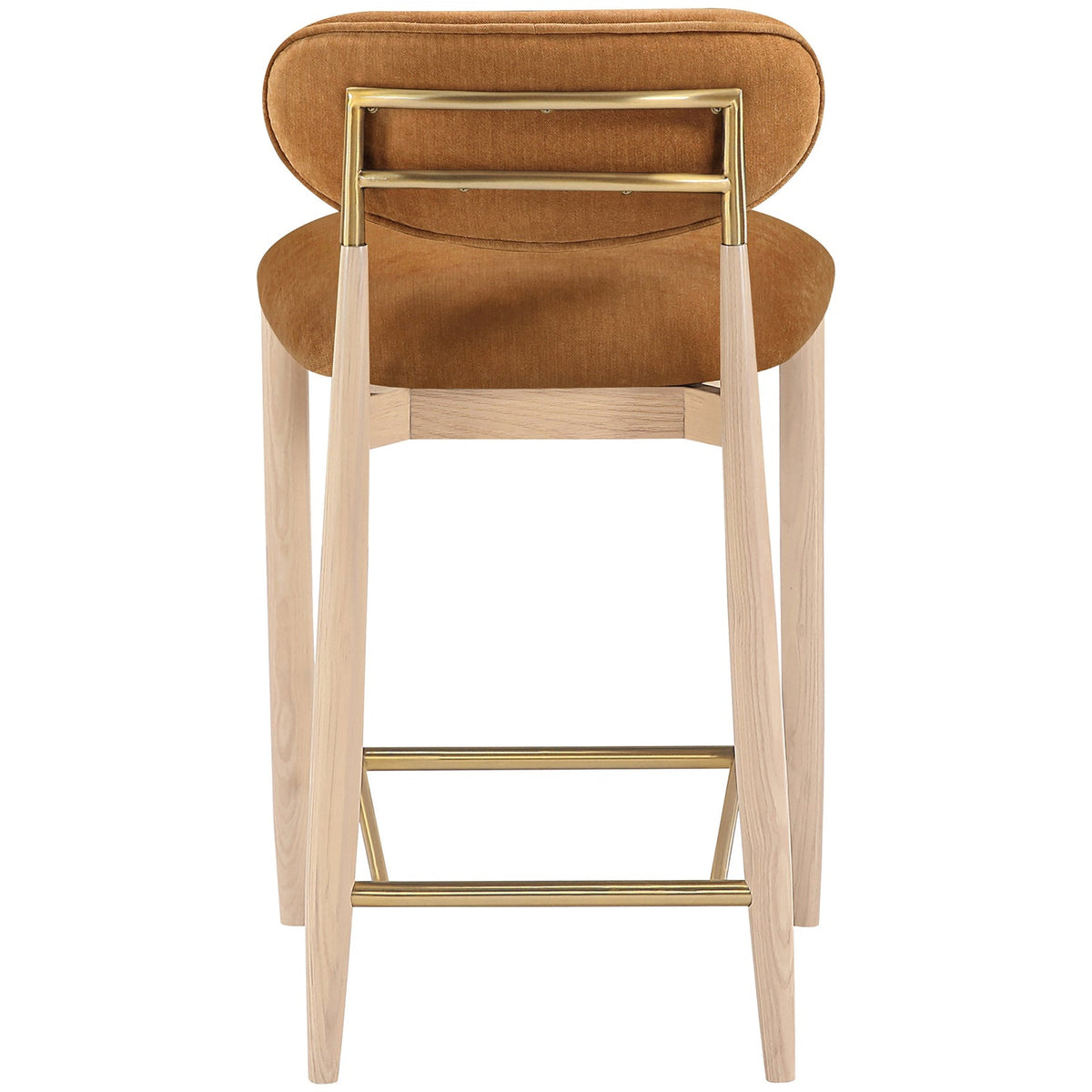 Riccio Cognac Performance Fabric Upholstered Stool