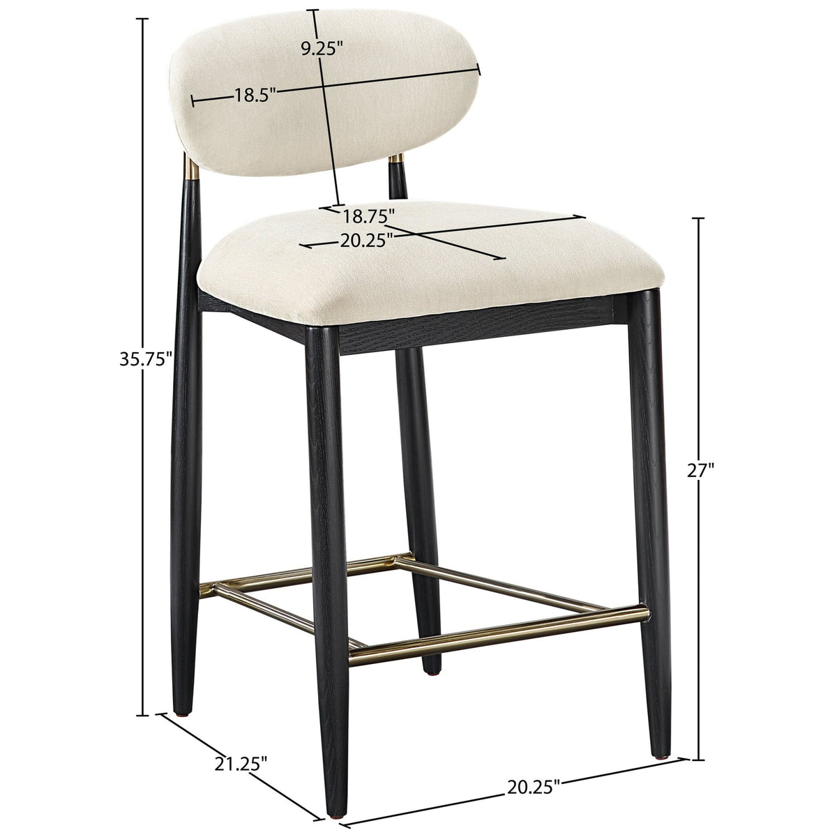 Riccio Beige Performance Fabric Upholstered Stool