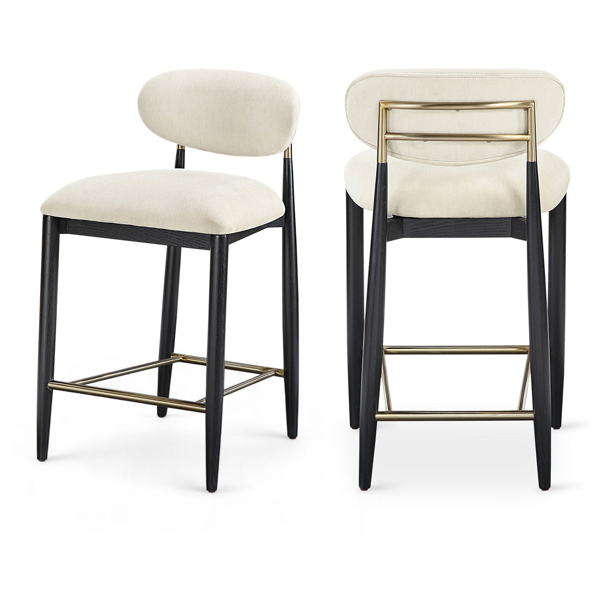 Riccio Beige Performance Fabric Upholstered Stool
