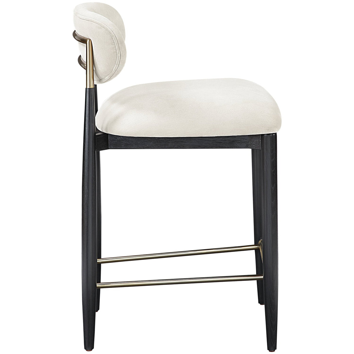 Riccio Cream Performance Fabric Upholstered Stool