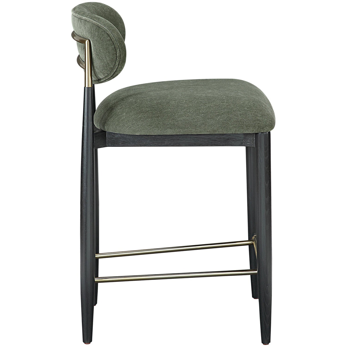 Riccio Olive Performance Fabric Upholstered Stool