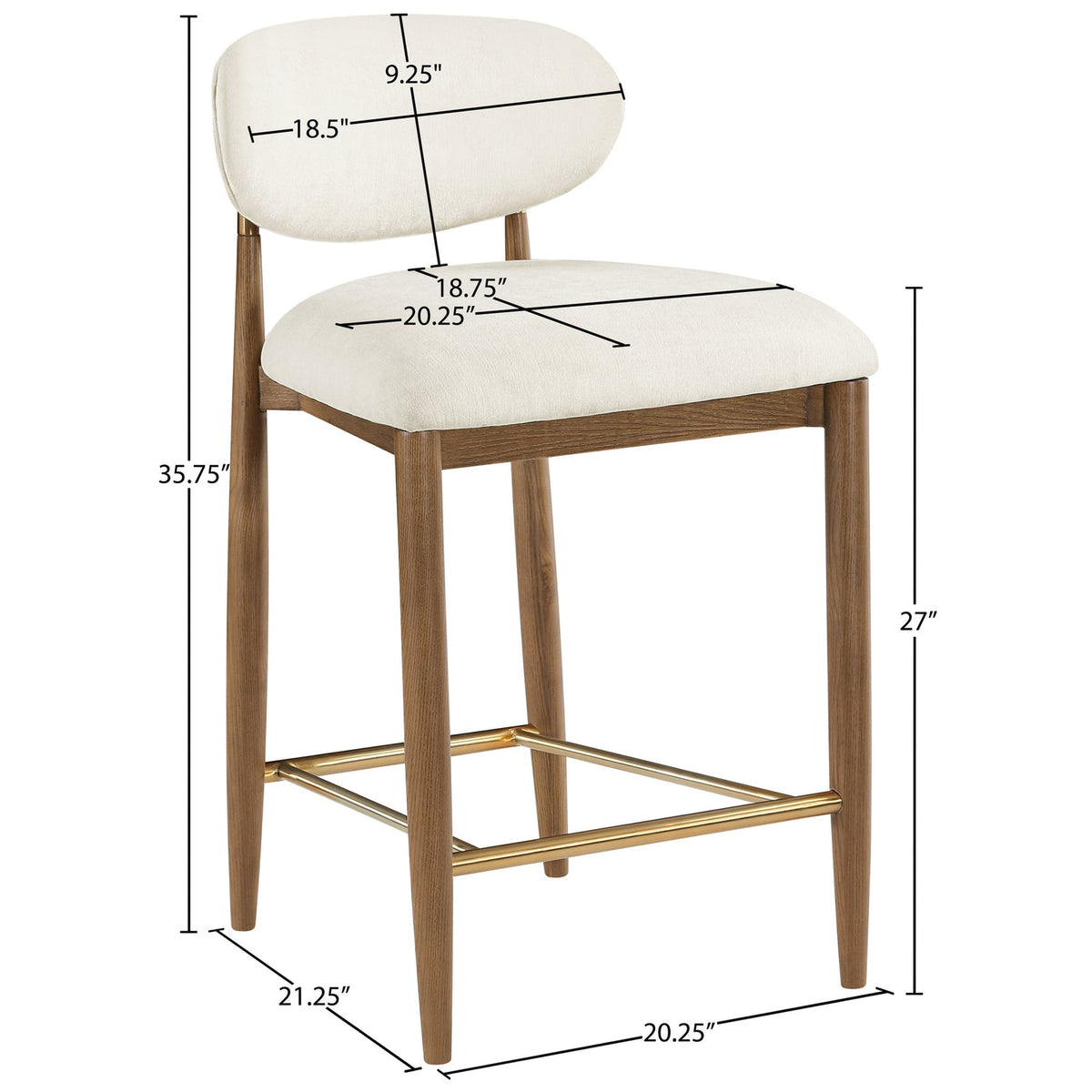 Riccio Beige Performance Fabric Upholstered Stool