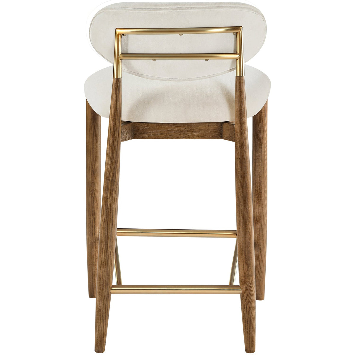 Riccio Cream Performance Fabric Upholstered Stool