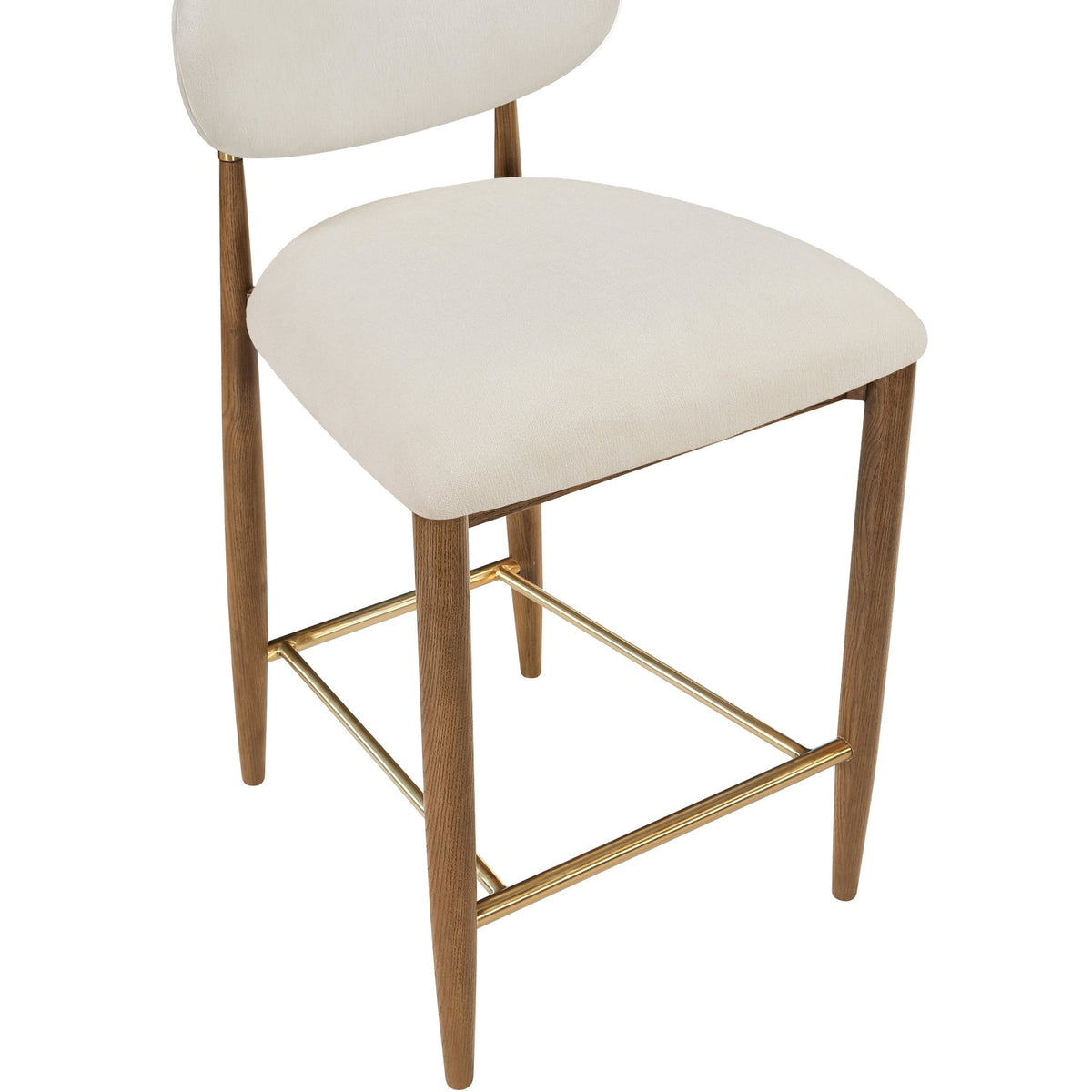 Riccio Cream Performance Fabric Upholstered Stool