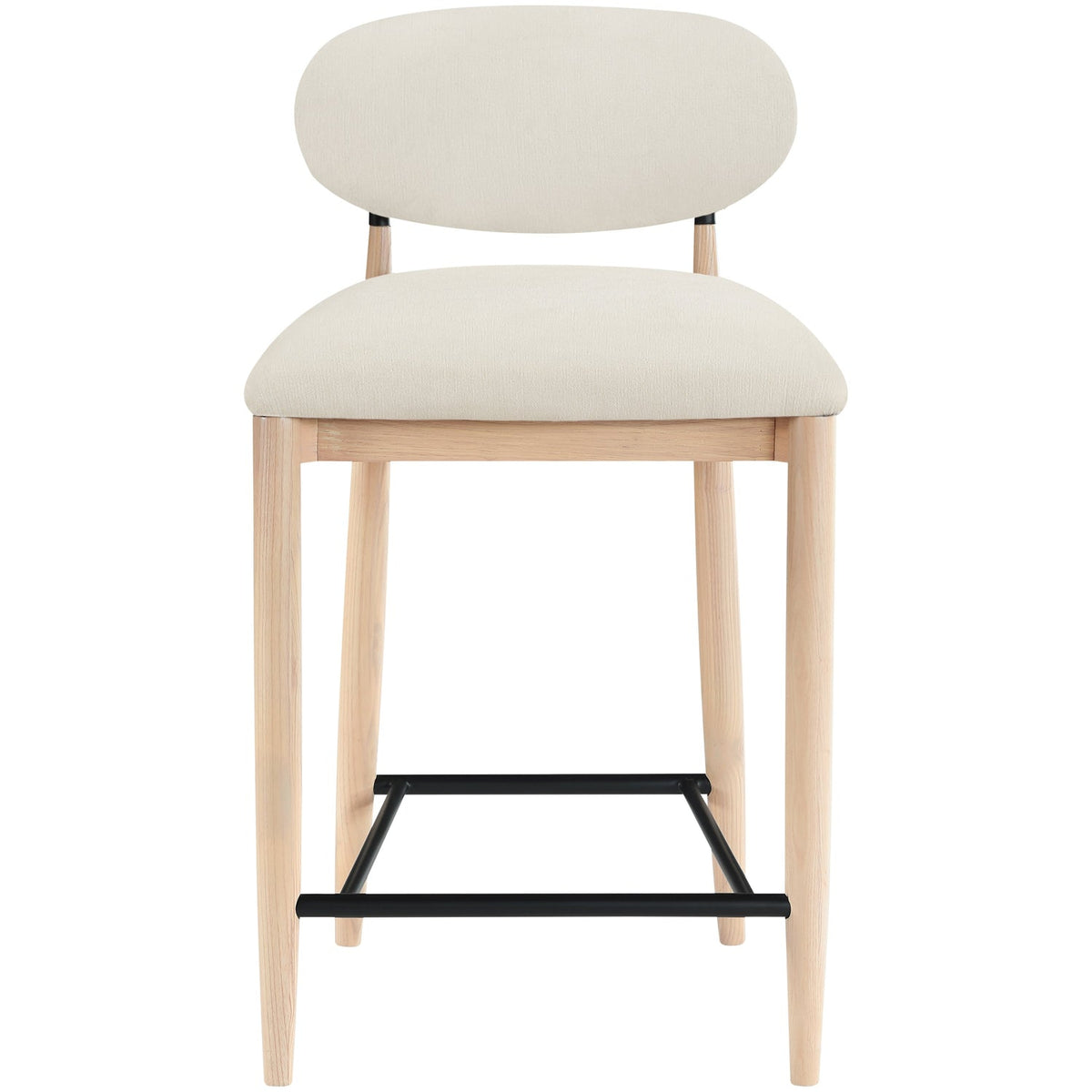 Riccio Cream Performance Fabric Upholstered Stool