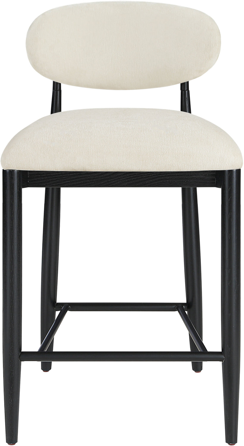 Riccio Beige Performance Fabric Upholstered Stool