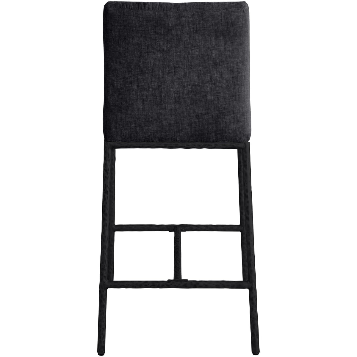 Reeves Black Chenille Fabric Upholstered Counter Stool Set of 2